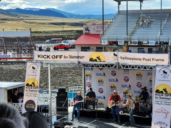 Live music performance during the Kick Off to Summer event at the Cody Stampede grounds in Cody, Wyoming.
